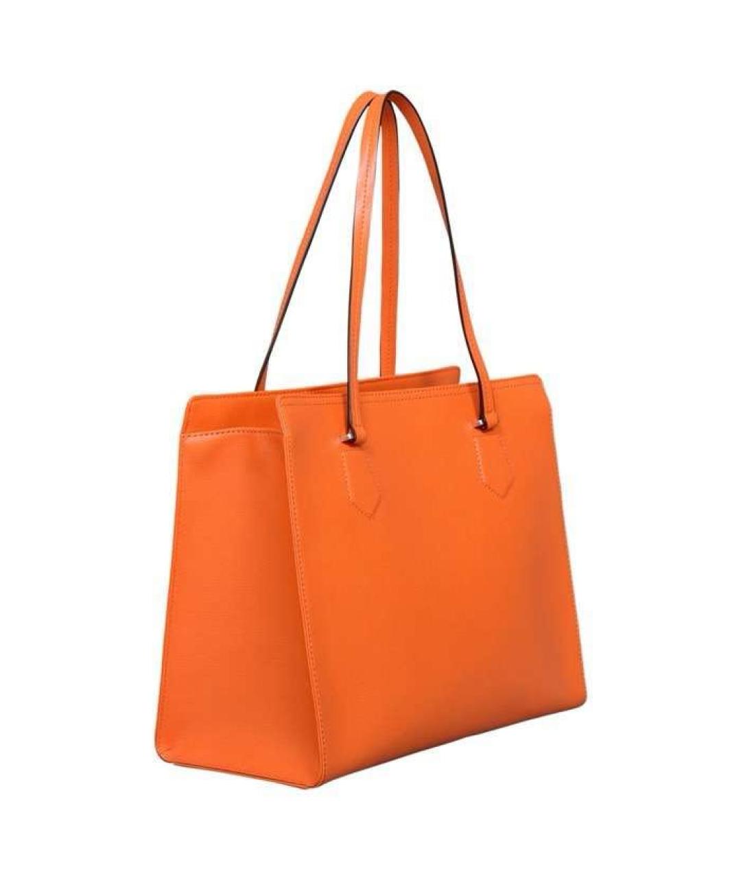 RALPH LAUREN Оранжевая кожаная сумка тоут, фото 2