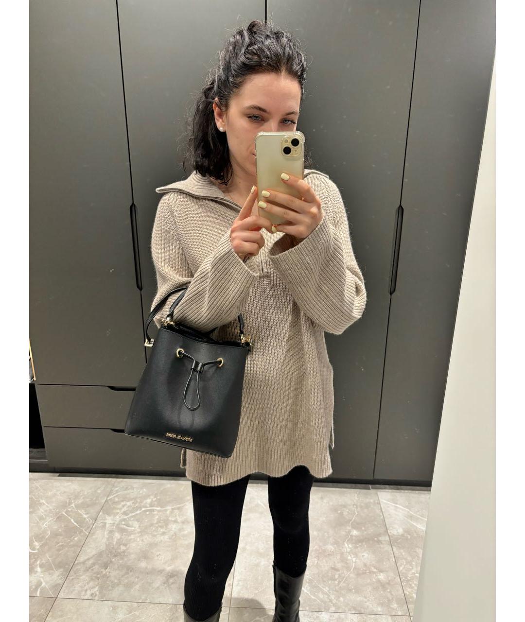 MICHAEL KORS Черная кожаная сумка с короткими ручками, фото 8