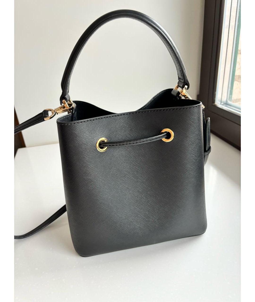 MICHAEL KORS Черная кожаная сумка с короткими ручками, фото 3