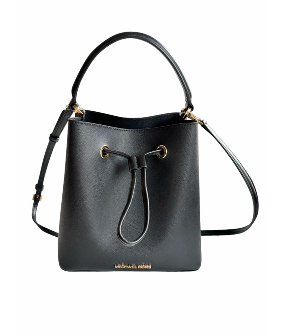 MICHAEL KORS Черная кожаная сумка с короткими ручками, фото 1