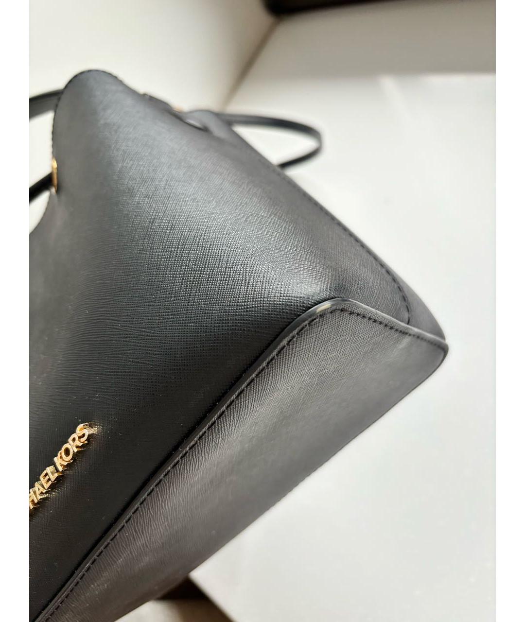 MICHAEL KORS Черная кожаная сумка с короткими ручками, фото 5