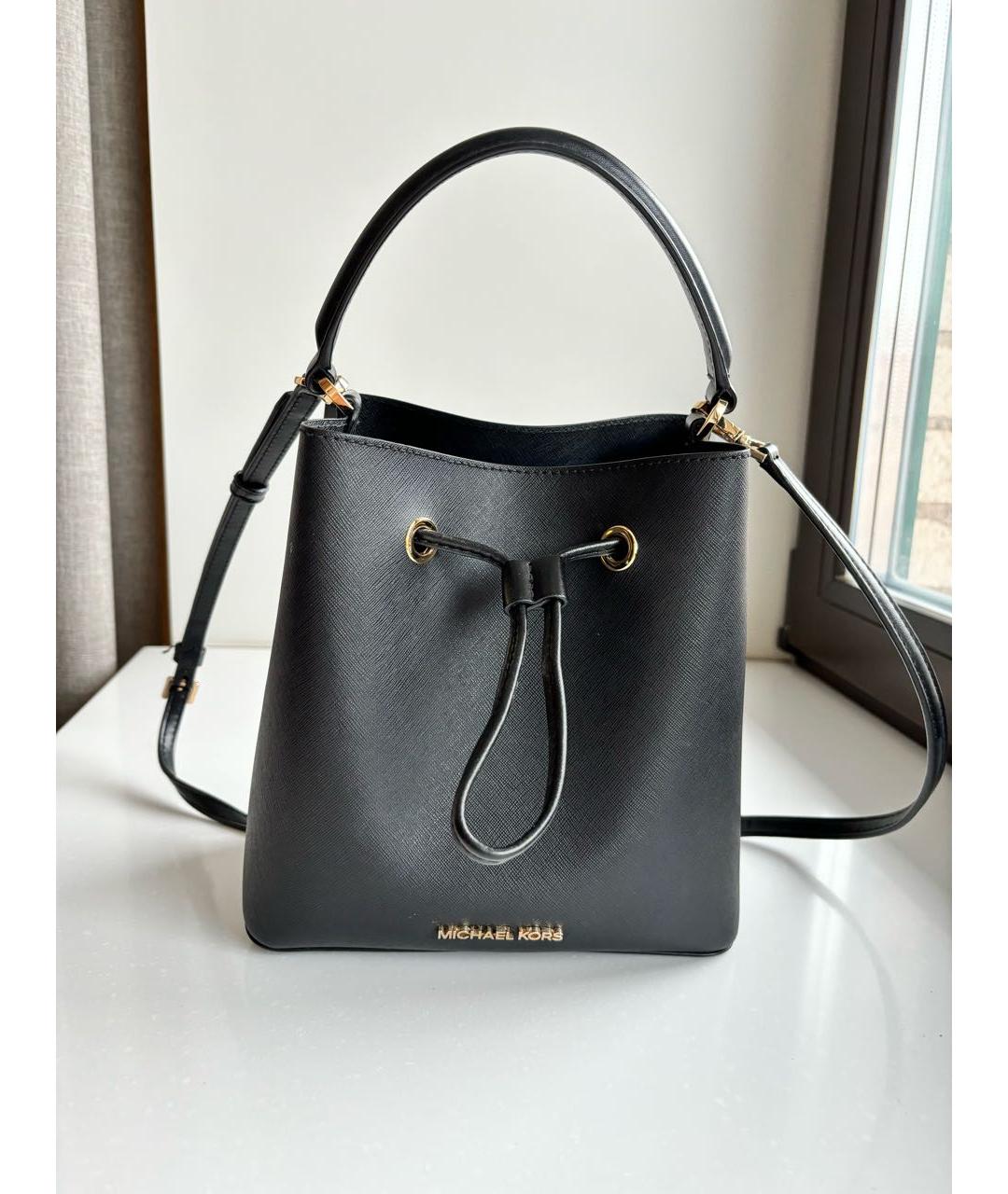 MICHAEL KORS Черная кожаная сумка с короткими ручками, фото 9