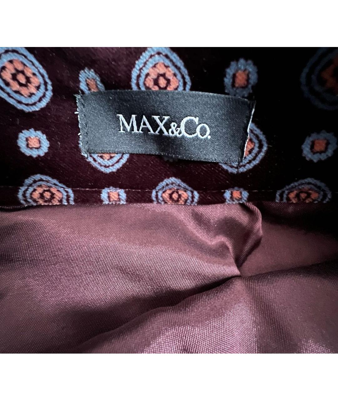 MAX&CO Бордовая хлопковая юбка мини, фото 3