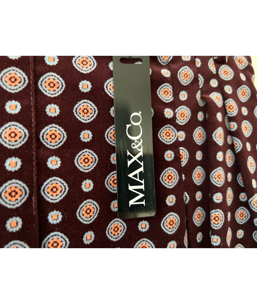 MAX&CO Бордовая хлопковая юбка мини, фото 2