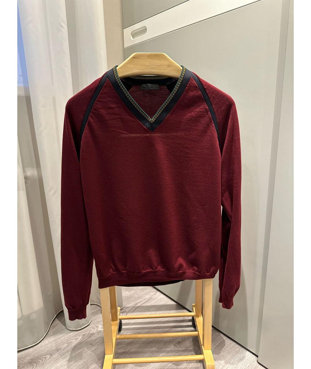 PRADA Бордовый хлопковый джемпер / свитер, фото 5