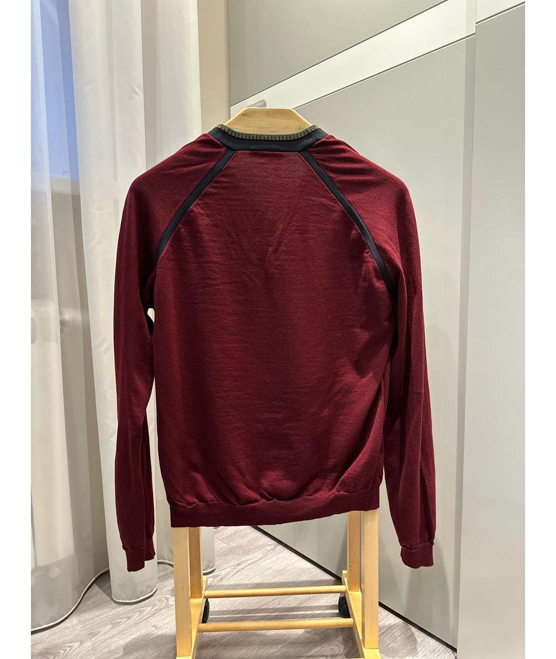 PRADA Бордовый хлопковый джемпер / свитер, фото 2