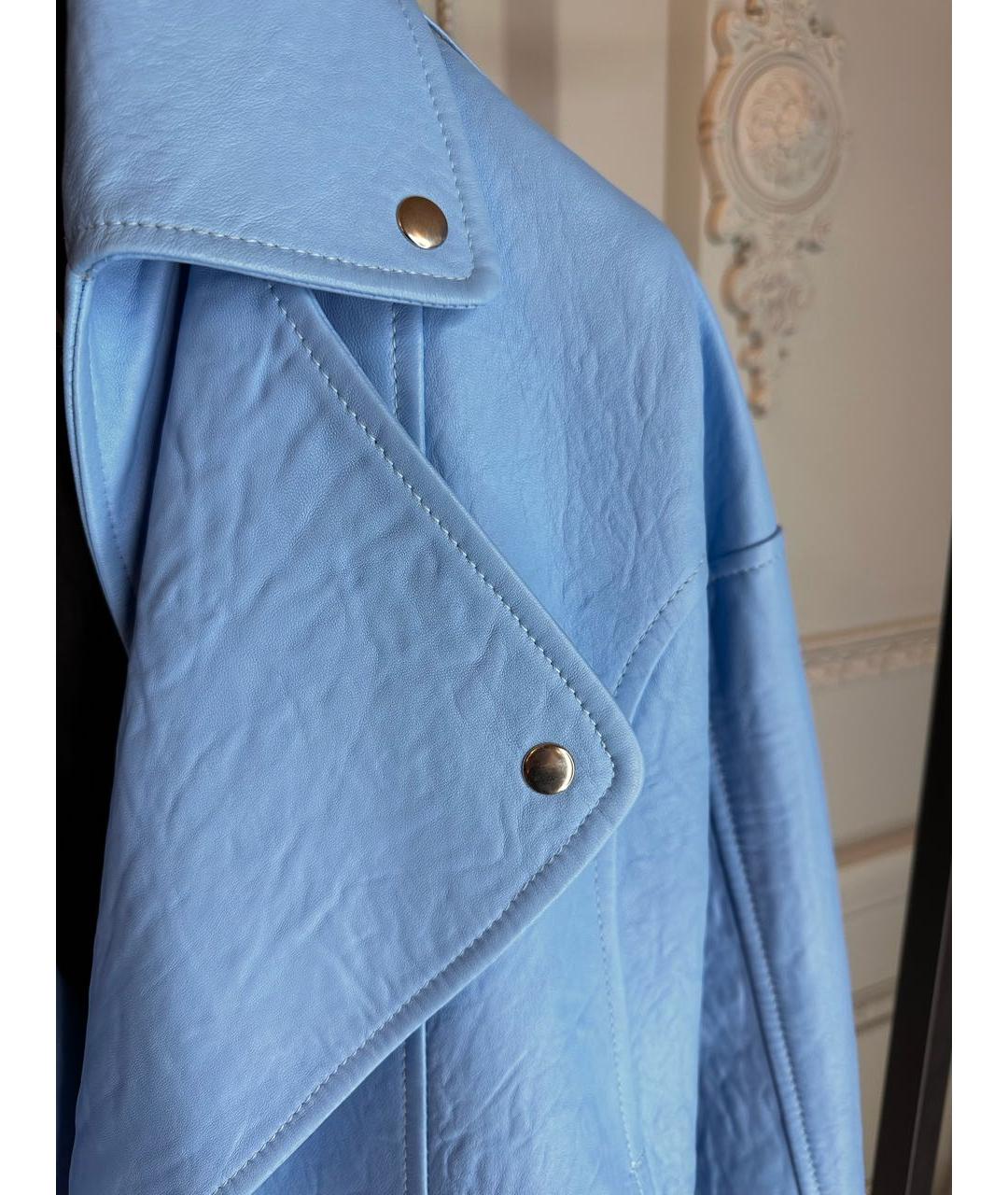 NELLO SANTI Голубая кожаная куртка, фото 4