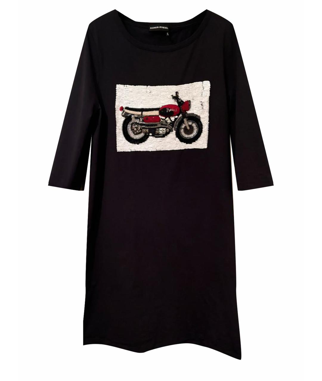 SONIA RYKIEL Черное хлопковое повседневное платье, фото 1