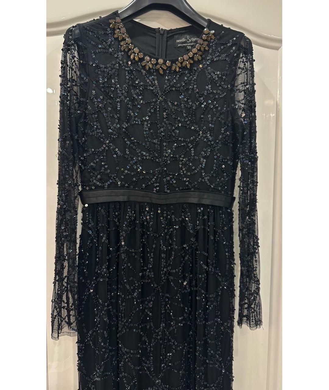 NEEDLE & THREAD Черное полиэстеровое вечернее платье, фото 2