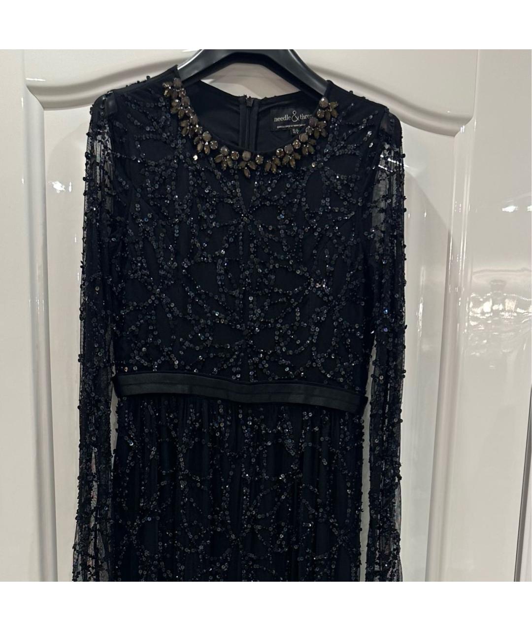 NEEDLE & THREAD Черное полиэстеровое вечернее платье, фото 7
