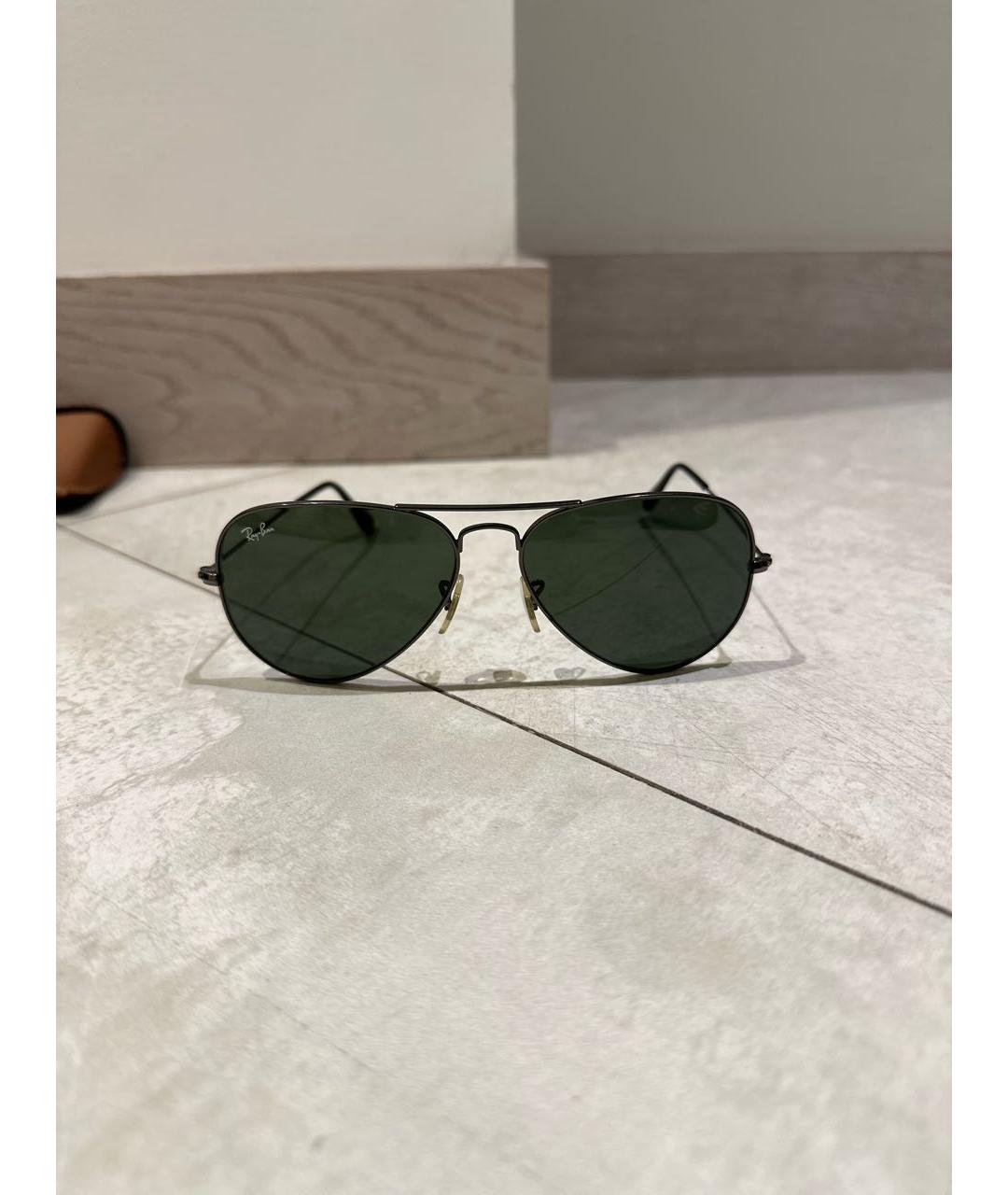 RAY BAN Черные металлические солнцезащитные очки, фото 5