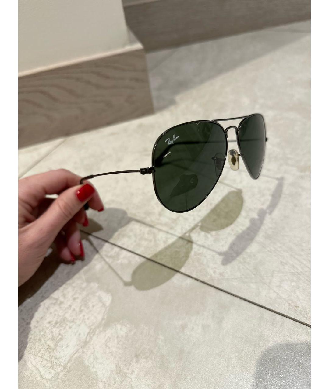 RAY BAN Черные металлические солнцезащитные очки, фото 3