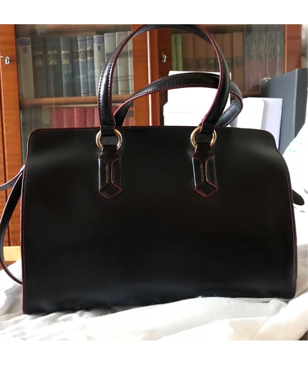 RALPH LAUREN Черная кожаная сумка тоут, фото 3