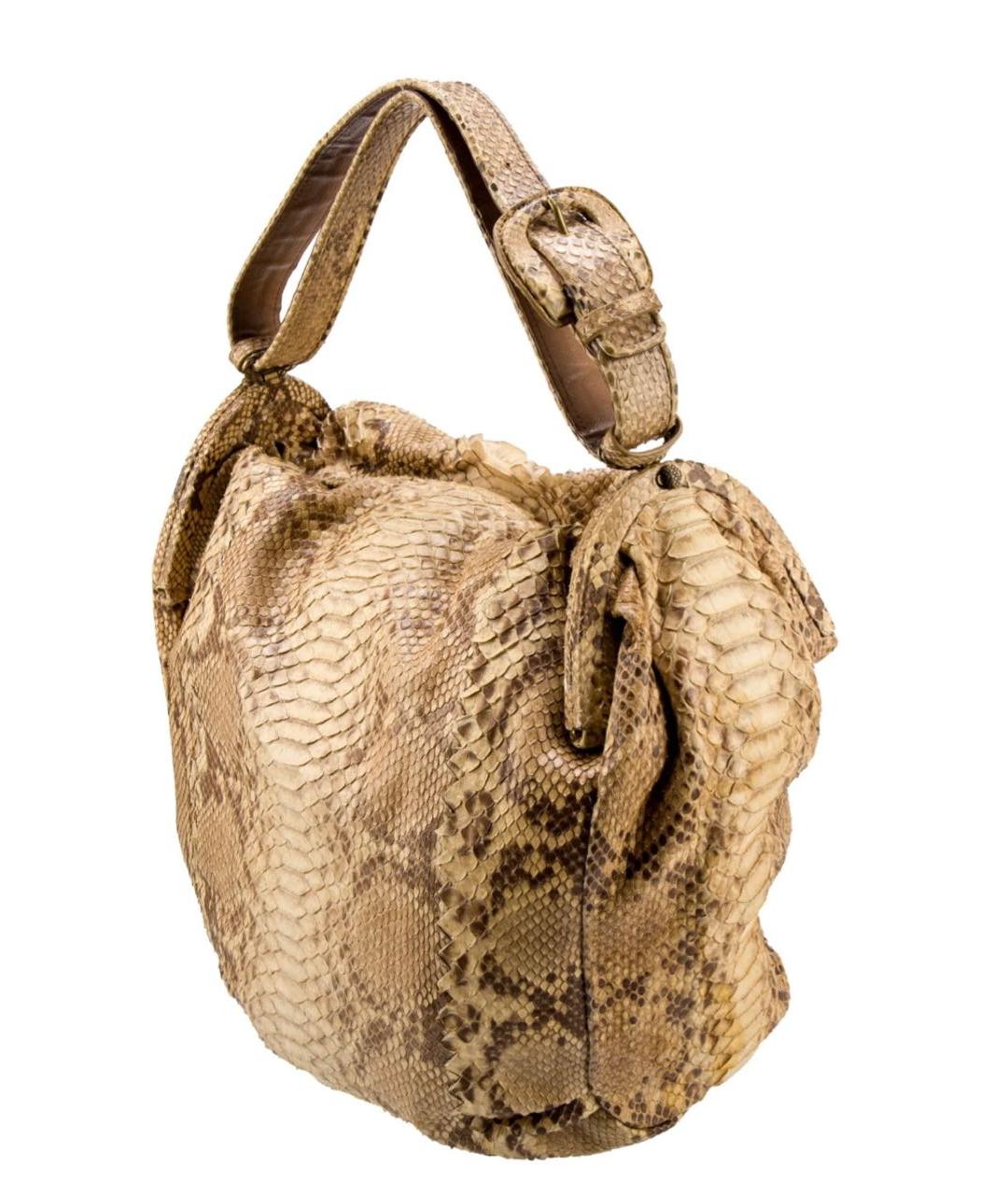 BOTTEGA VENETA Бежевая сумка тоут из экзотической кожи, фото 8