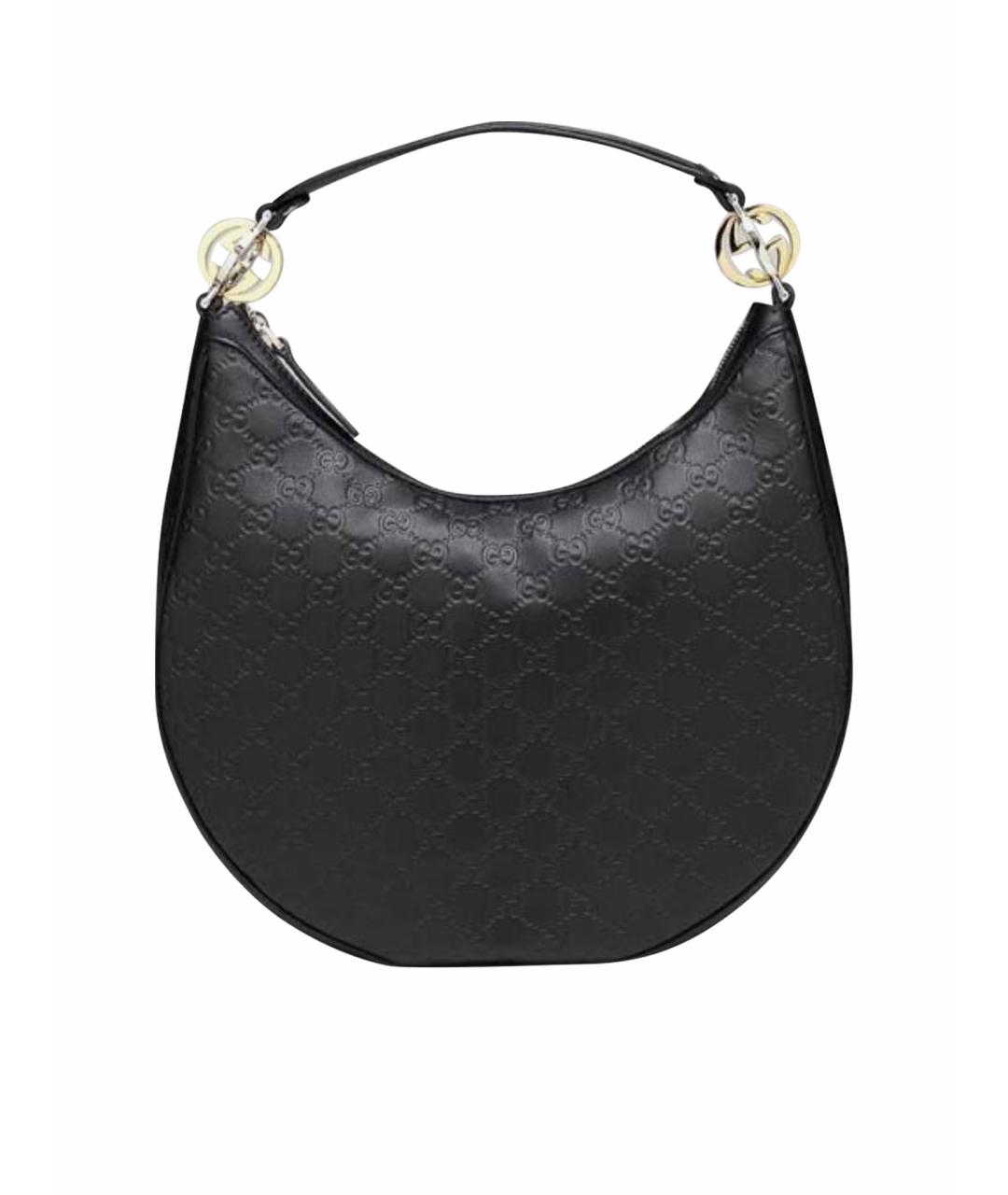 GUCCI Черная кожаная сумка тоут, фото 1