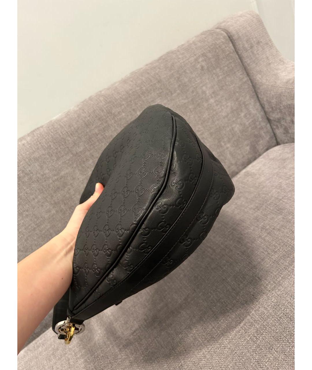 GUCCI Черная кожаная сумка тоут, фото 7