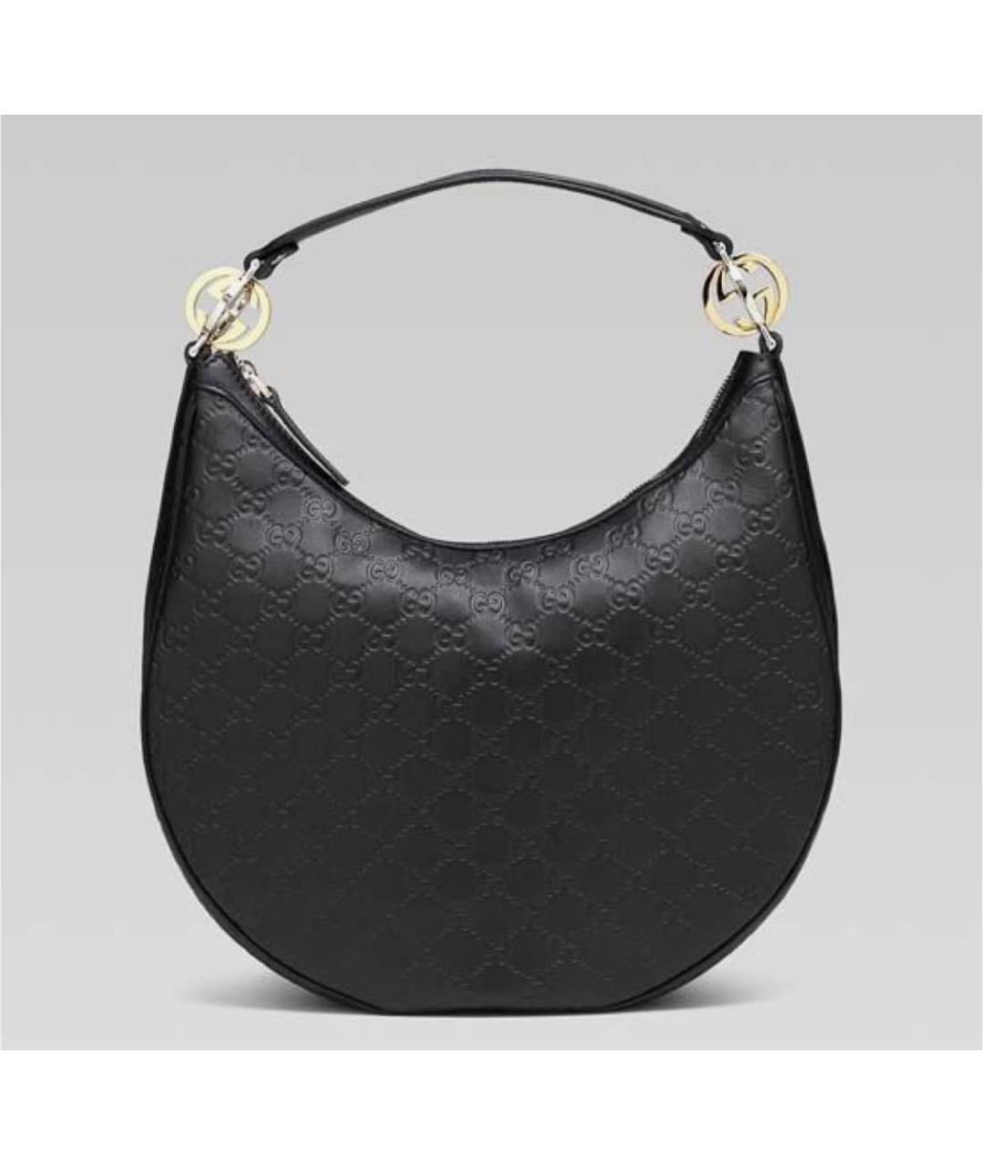 GUCCI Черная кожаная сумка тоут, фото 9