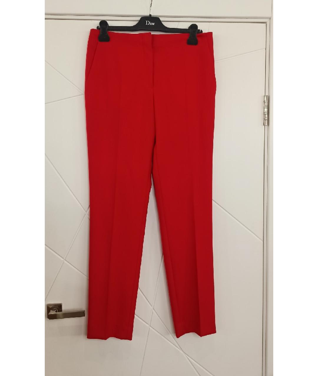 CHRISTIAN DIOR Красные шерстяные прямые брюки, фото 4