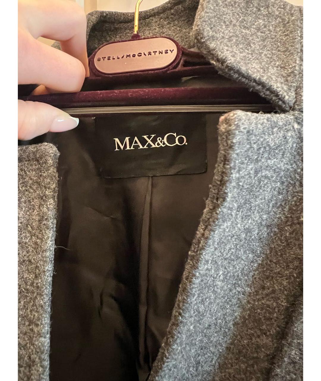 MAX&CO Антрацитовое шерстяное пальто, фото 5