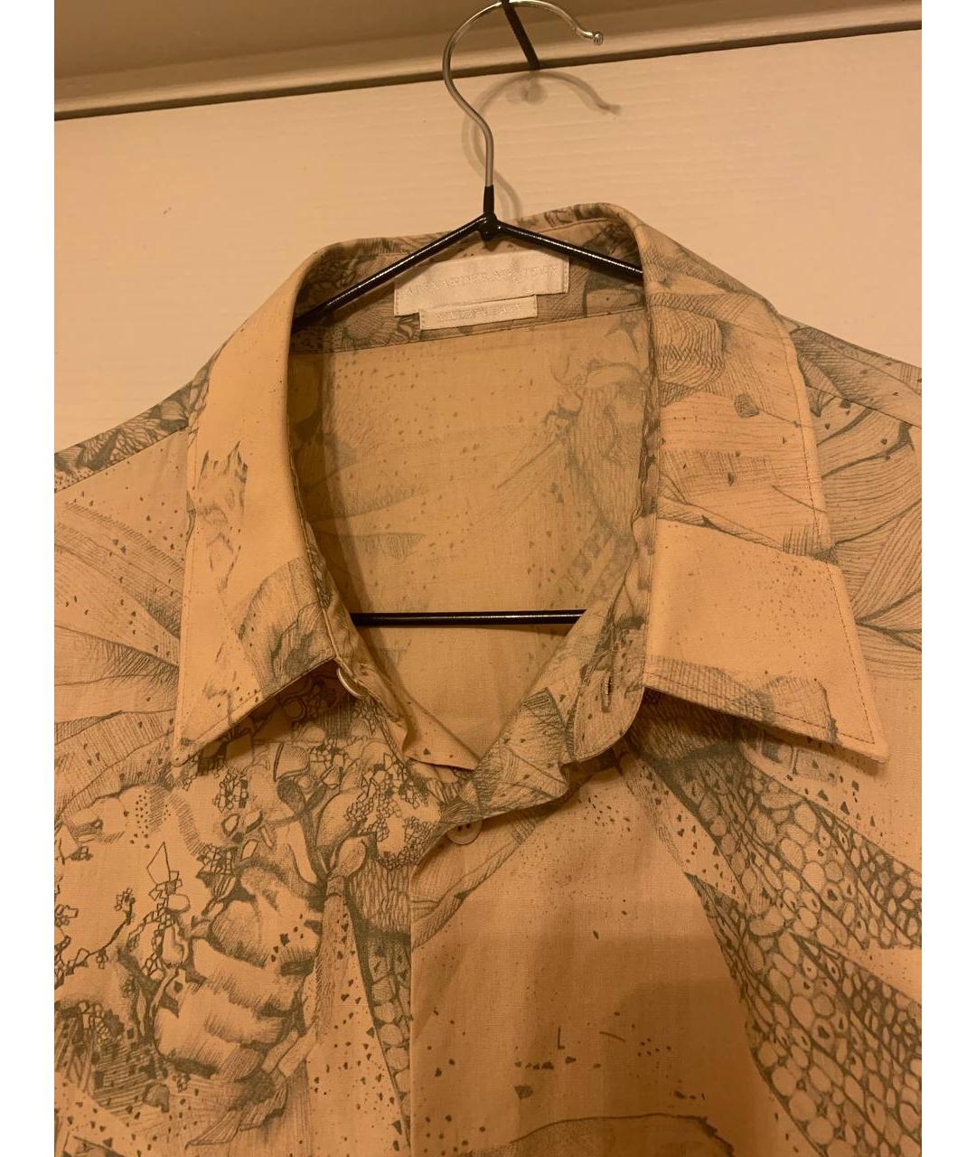 ALEXANDER MCQUEEN Бежевая хлопковая кэжуал рубашка, фото 3