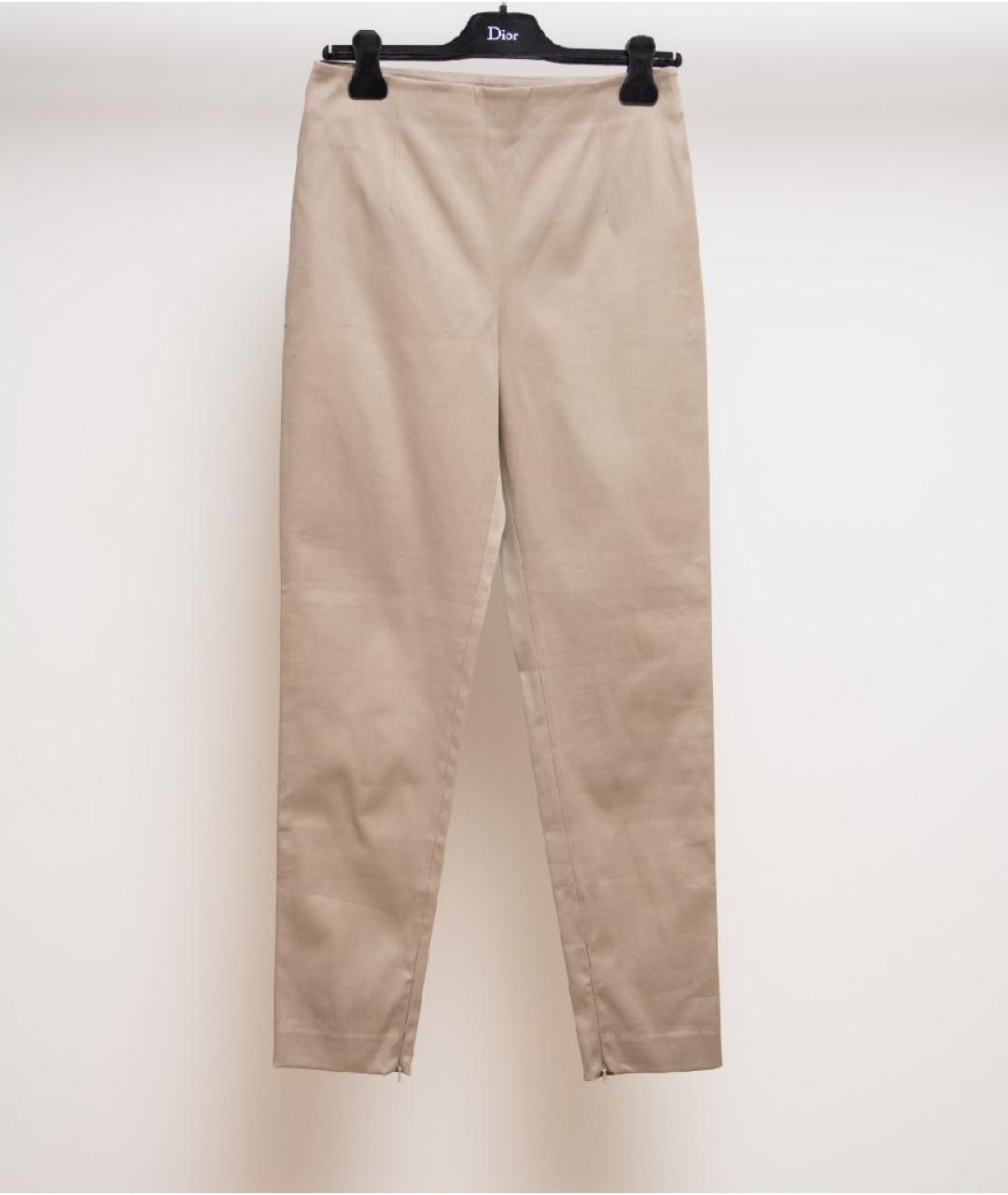 CHRISTIAN DIOR Бежевые хлопковые брюки узкие, фото 5