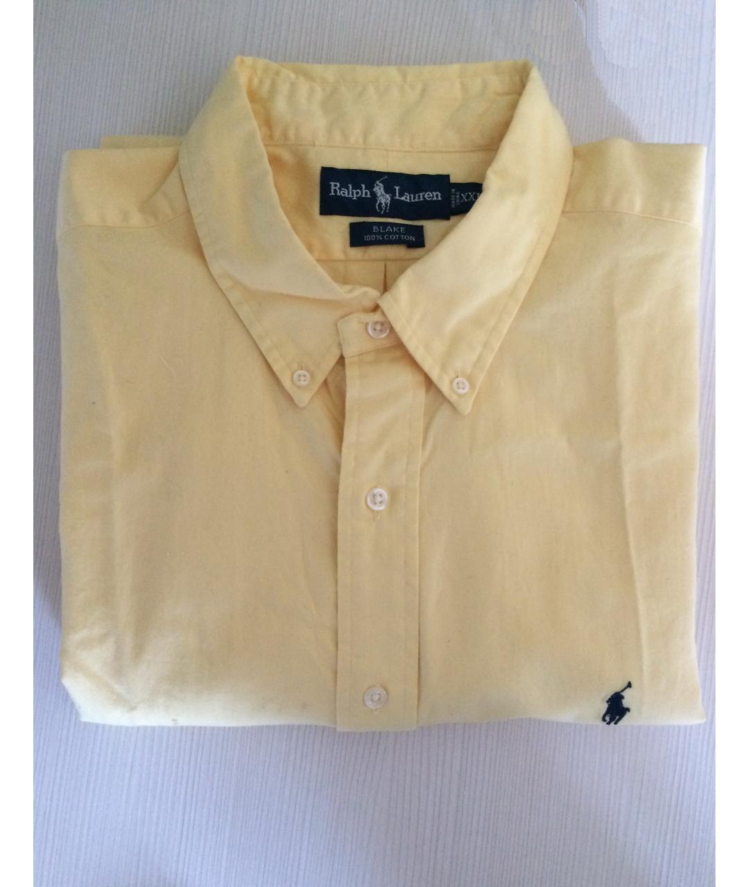 RALPH LAUREN Желтая хлопковая кэжуал рубашка, фото 2