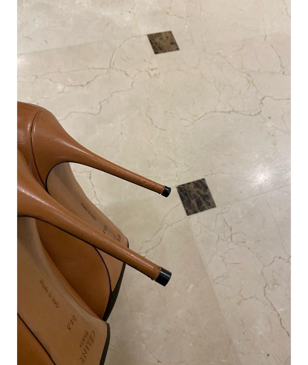 CELINE Бежевые кожаные туфли, фото 7