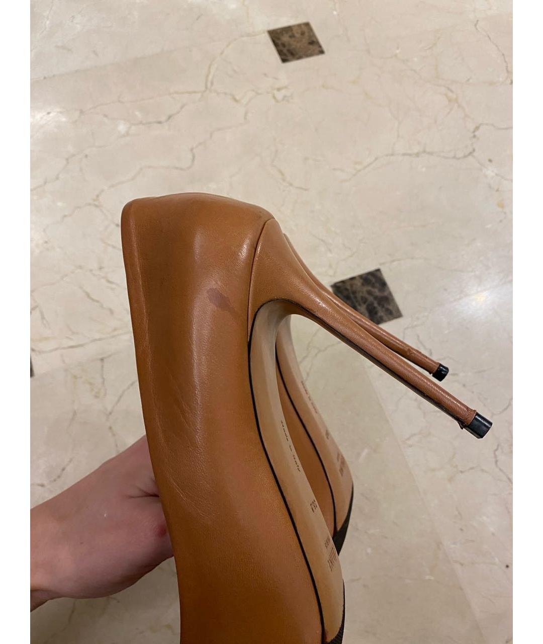 CELINE Бежевые кожаные туфли, фото 6