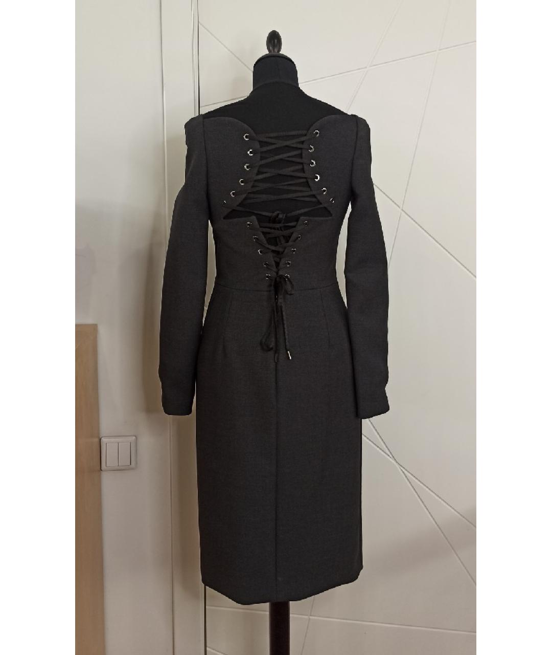 CHRISTIAN DIOR Серое шерстяное платье, фото 2