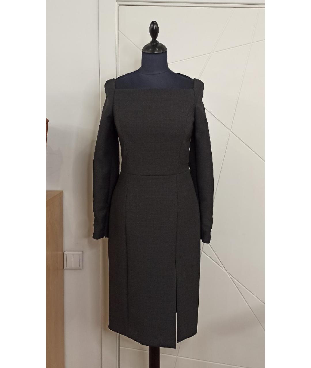 CHRISTIAN DIOR Серое шерстяное платье, фото 7