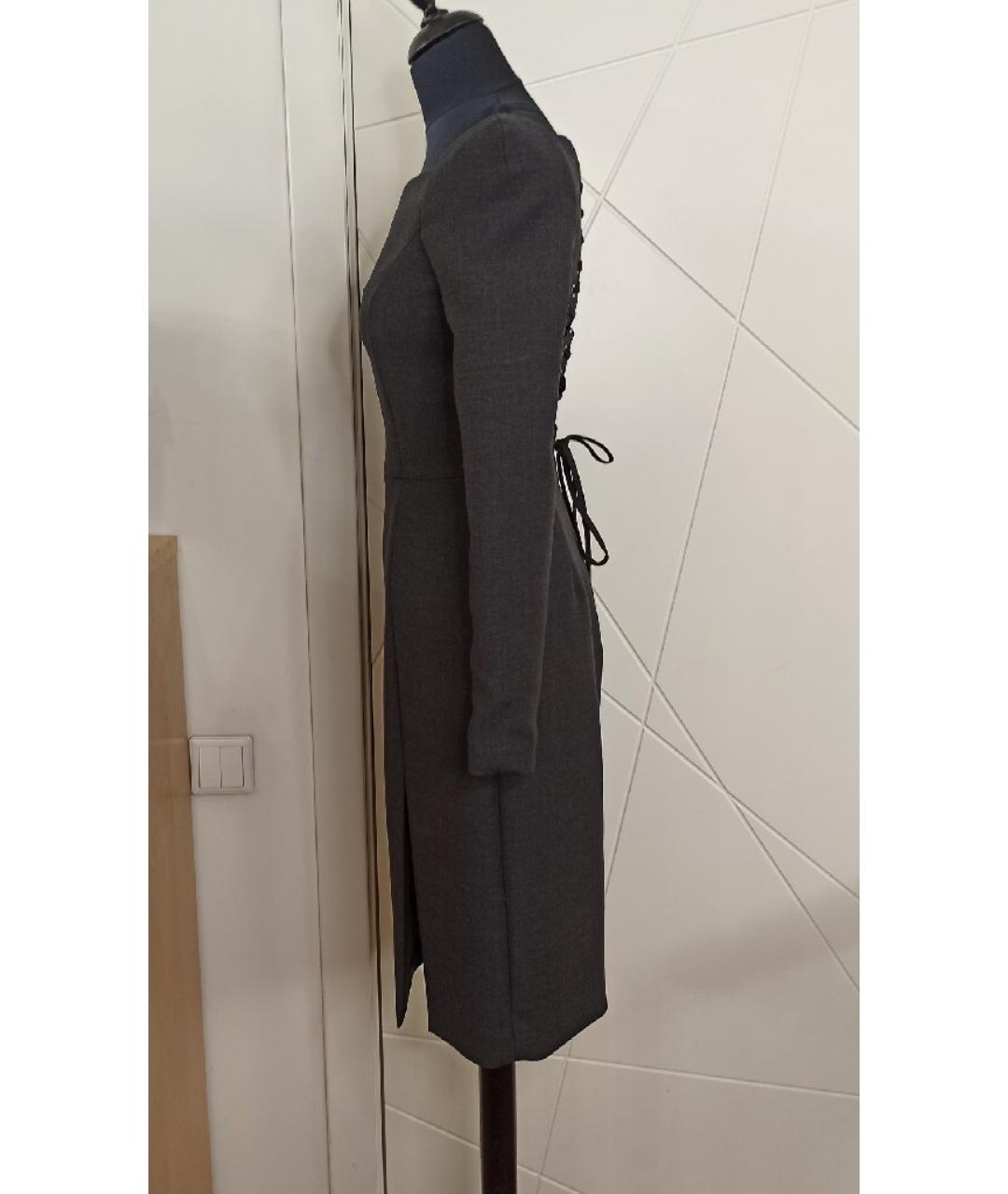 CHRISTIAN DIOR Серое шерстяное платье, фото 3