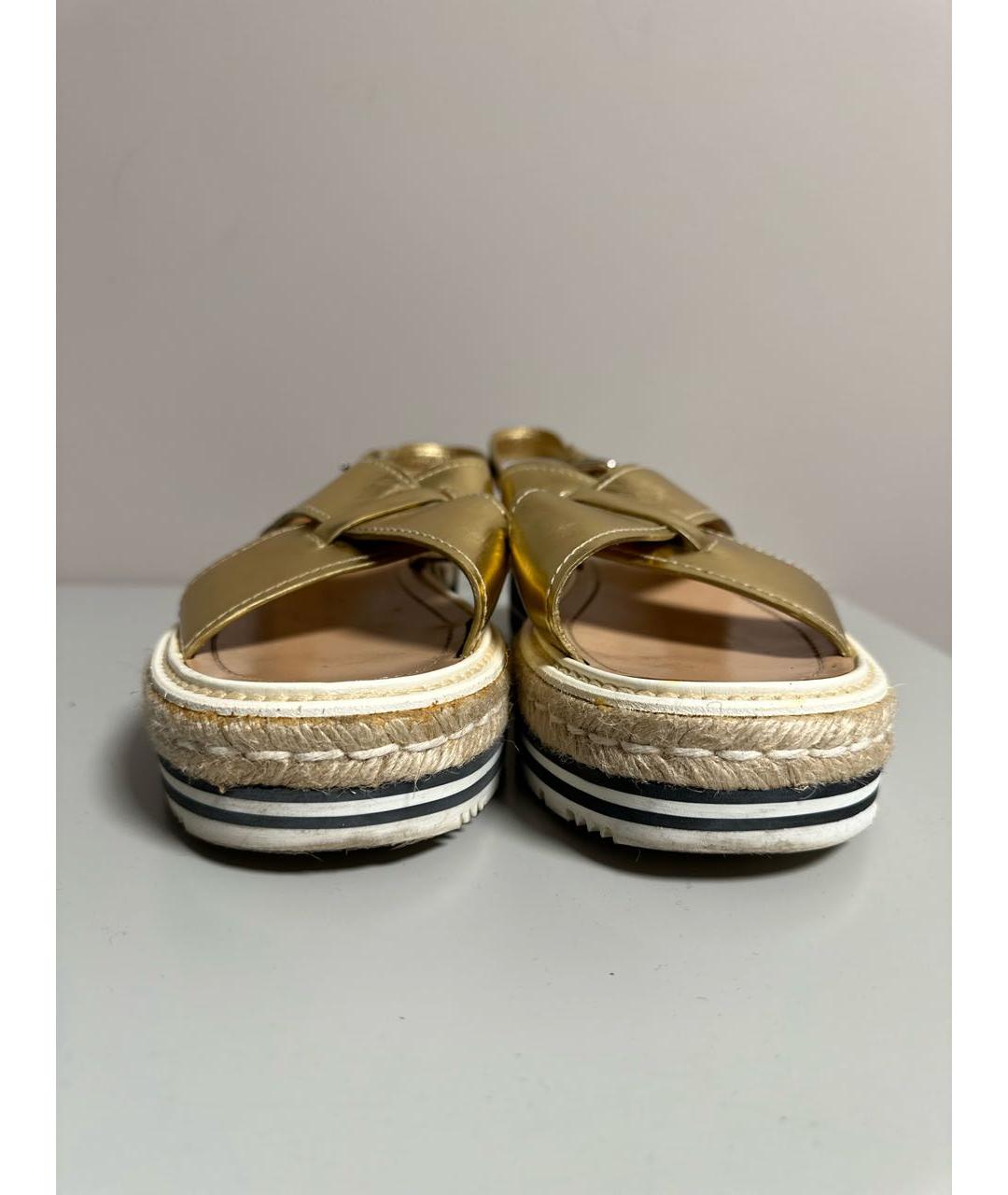 PRADA Золотые сандалии из лакированной кожи, фото 6