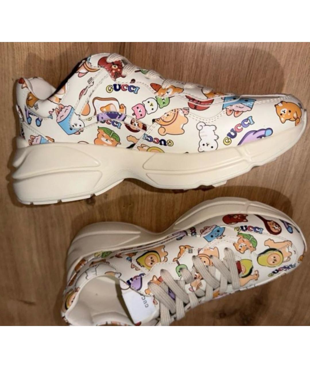 GUCCI Мульти кожаные кроссовки, фото 9