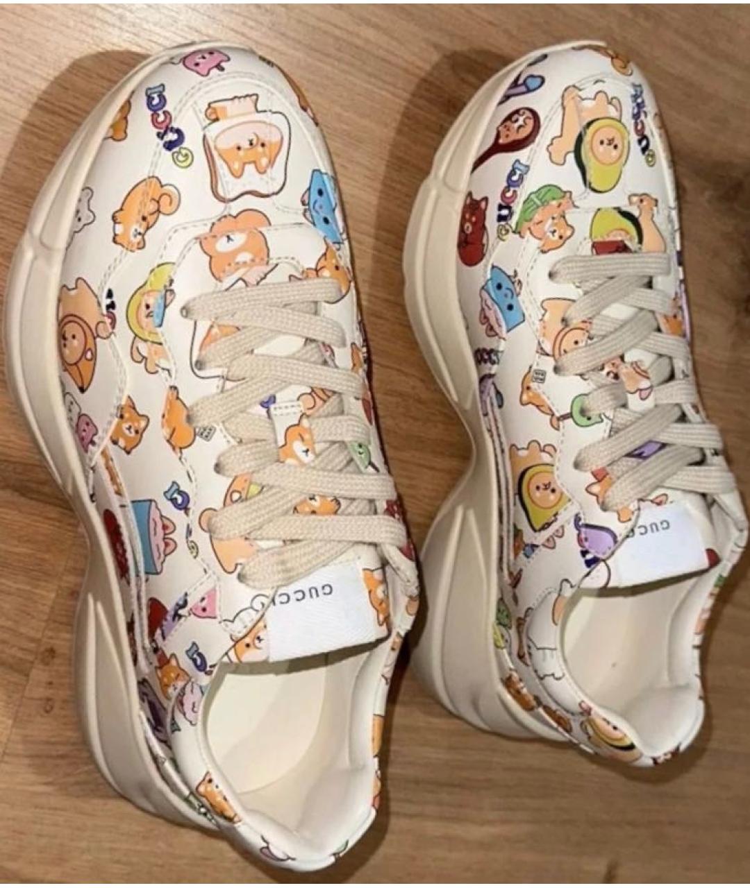 GUCCI Мульти кожаные кроссовки, фото 3