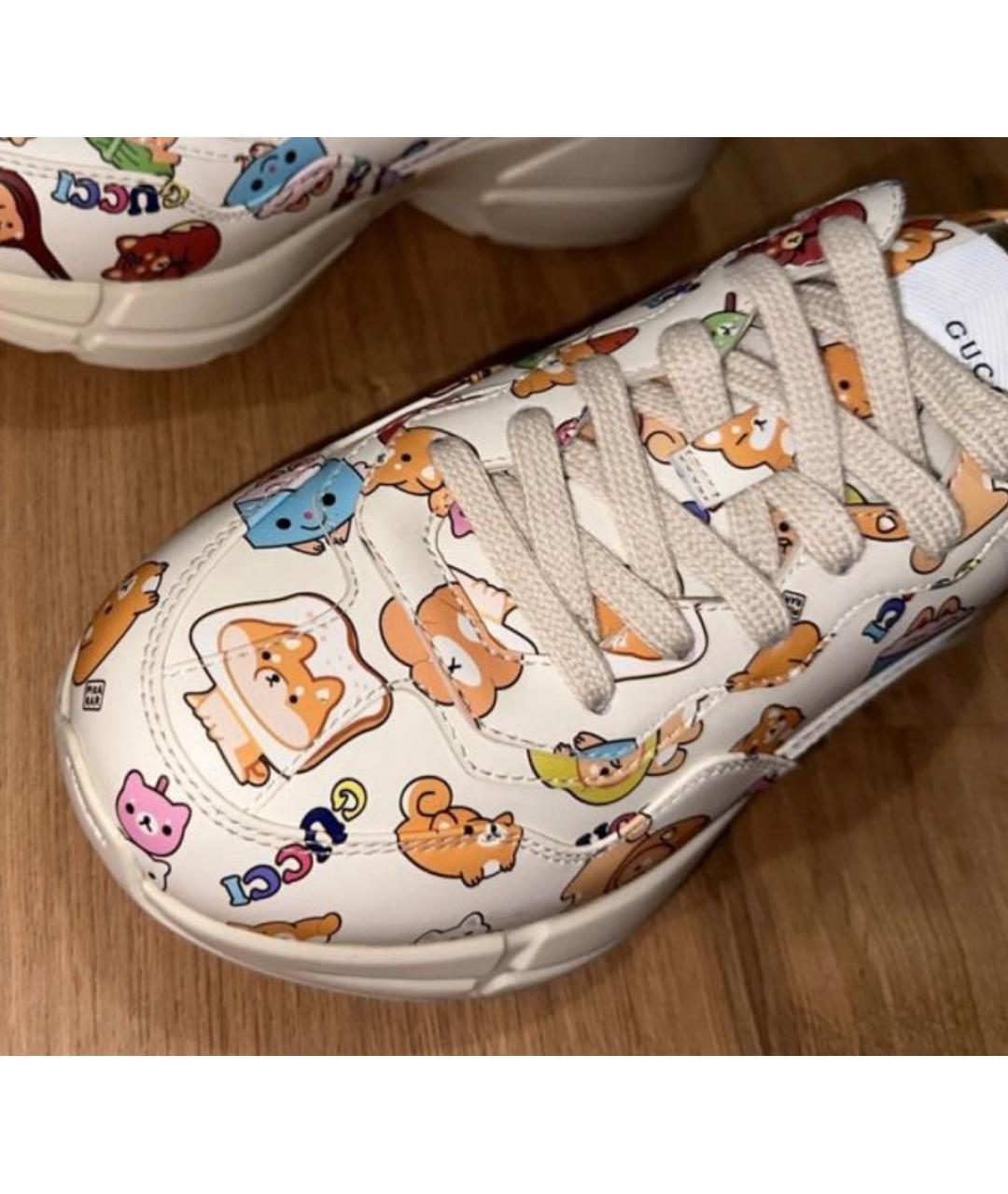 GUCCI Мульти кожаные кроссовки, фото 5