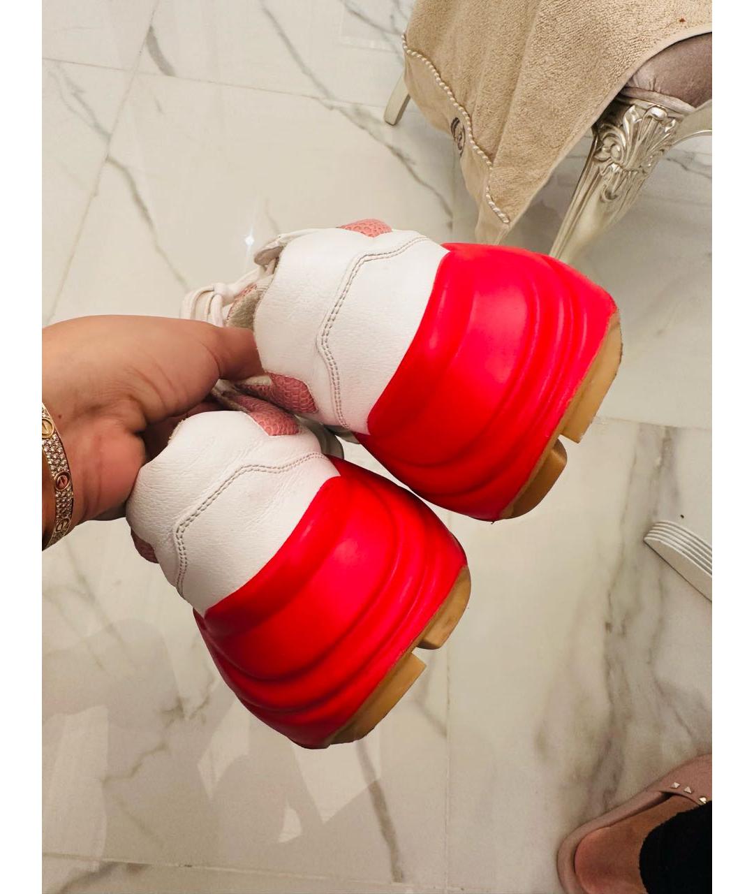 GUCCI Белые кожаные кроссовки, фото 4
