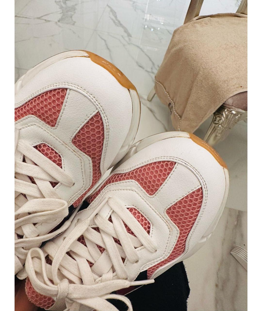 GUCCI Белые кожаные кроссовки, фото 3