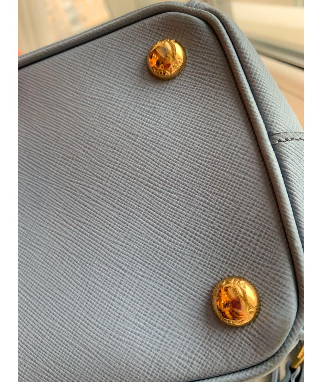 PRADA Голубая кожаная сумка с короткими ручками, фото 5