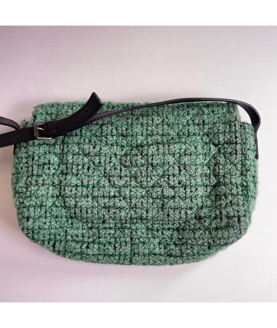 CHANEL Зеленая тканевая сумка через плечо, фото 3
