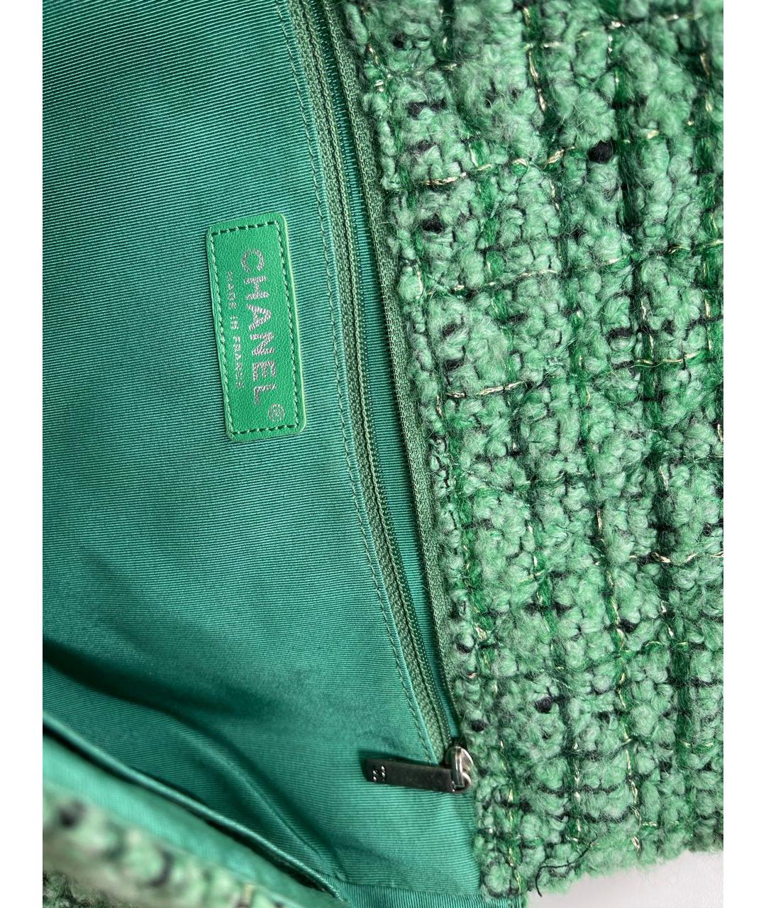 CHANEL Зеленая тканевая сумка через плечо, фото 5