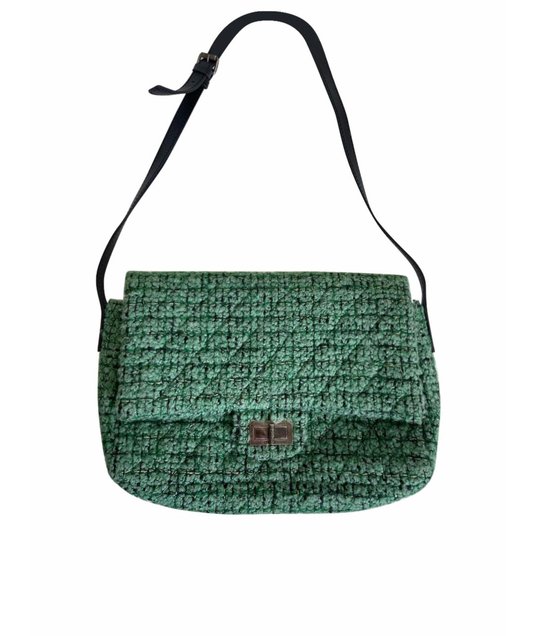CHANEL Зеленая тканевая сумка через плечо, фото 1
