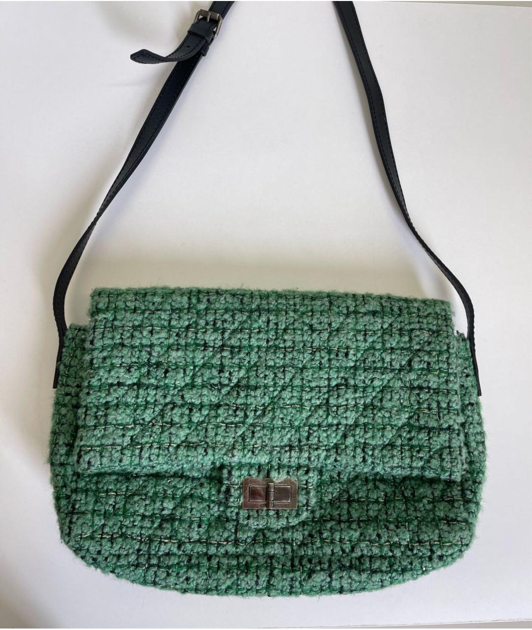 CHANEL Зеленая тканевая сумка через плечо, фото 9