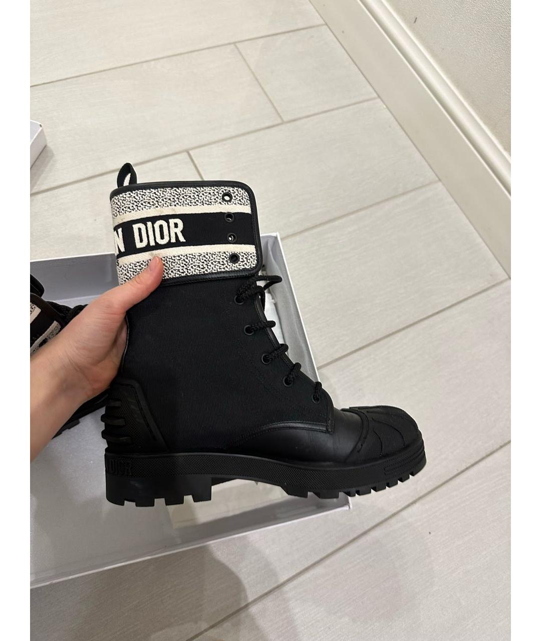 CHRISTIAN DIOR Черные кожаные ботинки, фото 7