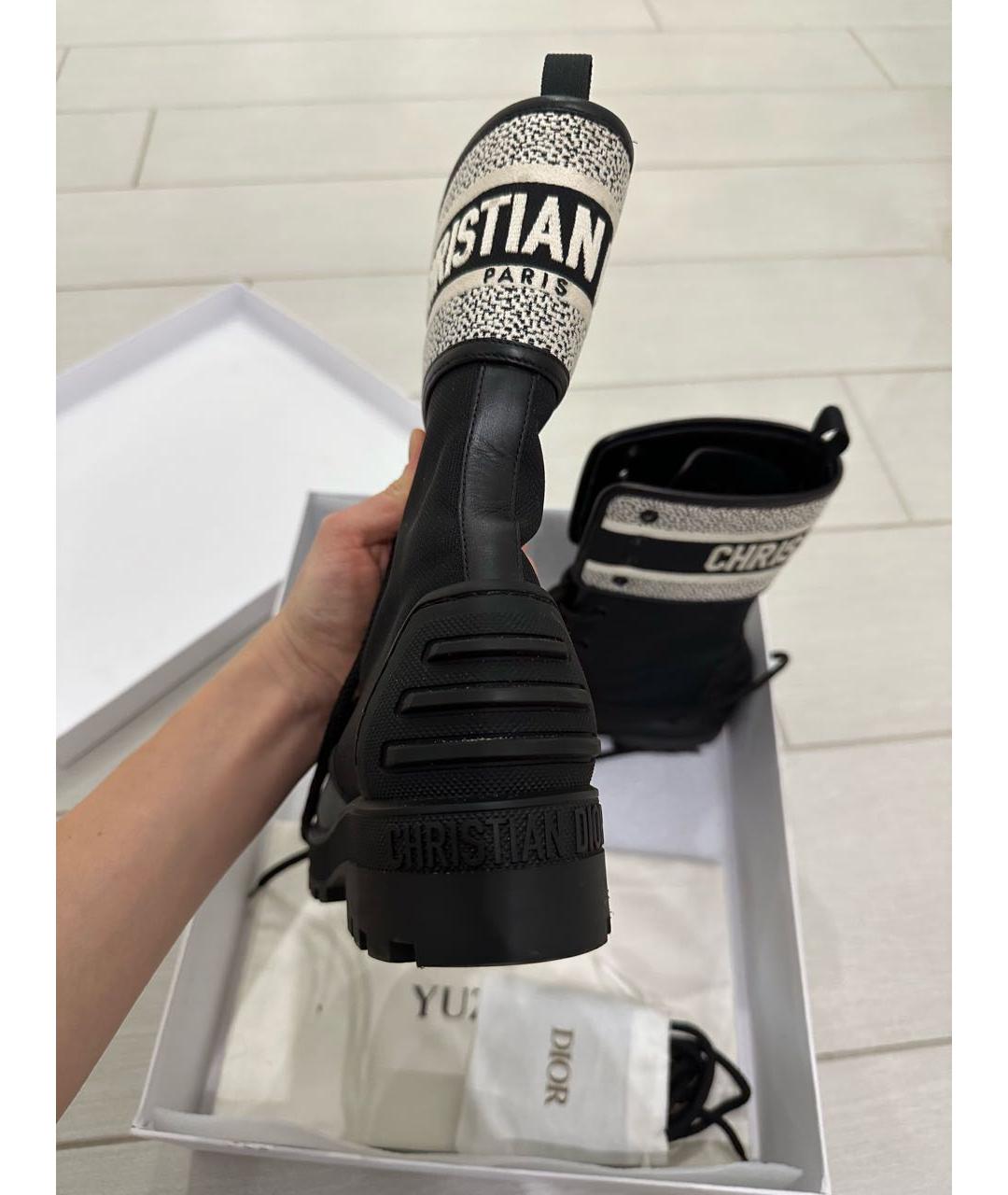 CHRISTIAN DIOR Черные кожаные ботинки, фото 4