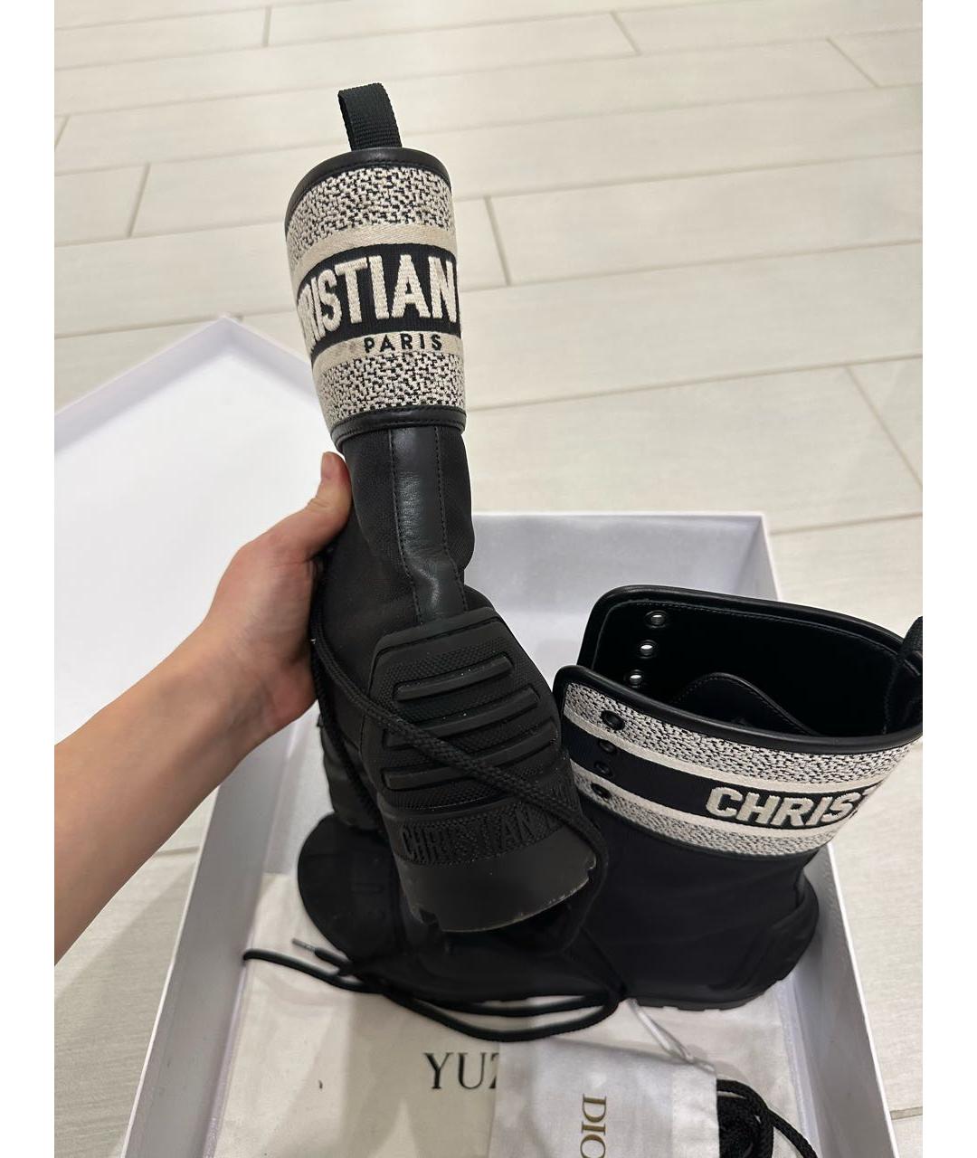 CHRISTIAN DIOR Черные кожаные ботинки, фото 3