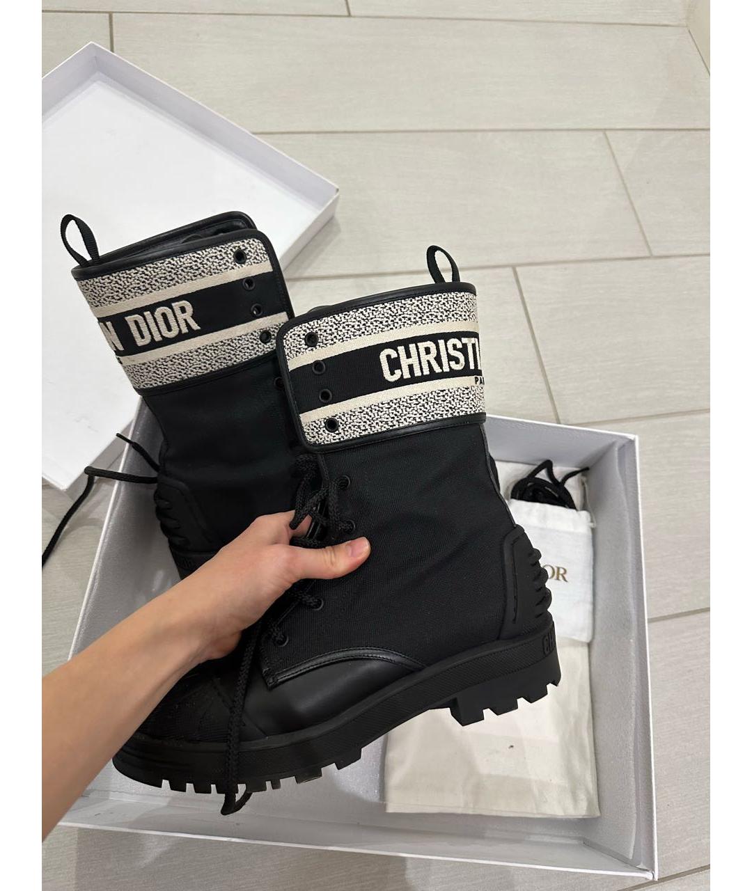 CHRISTIAN DIOR Черные кожаные ботинки, фото 9