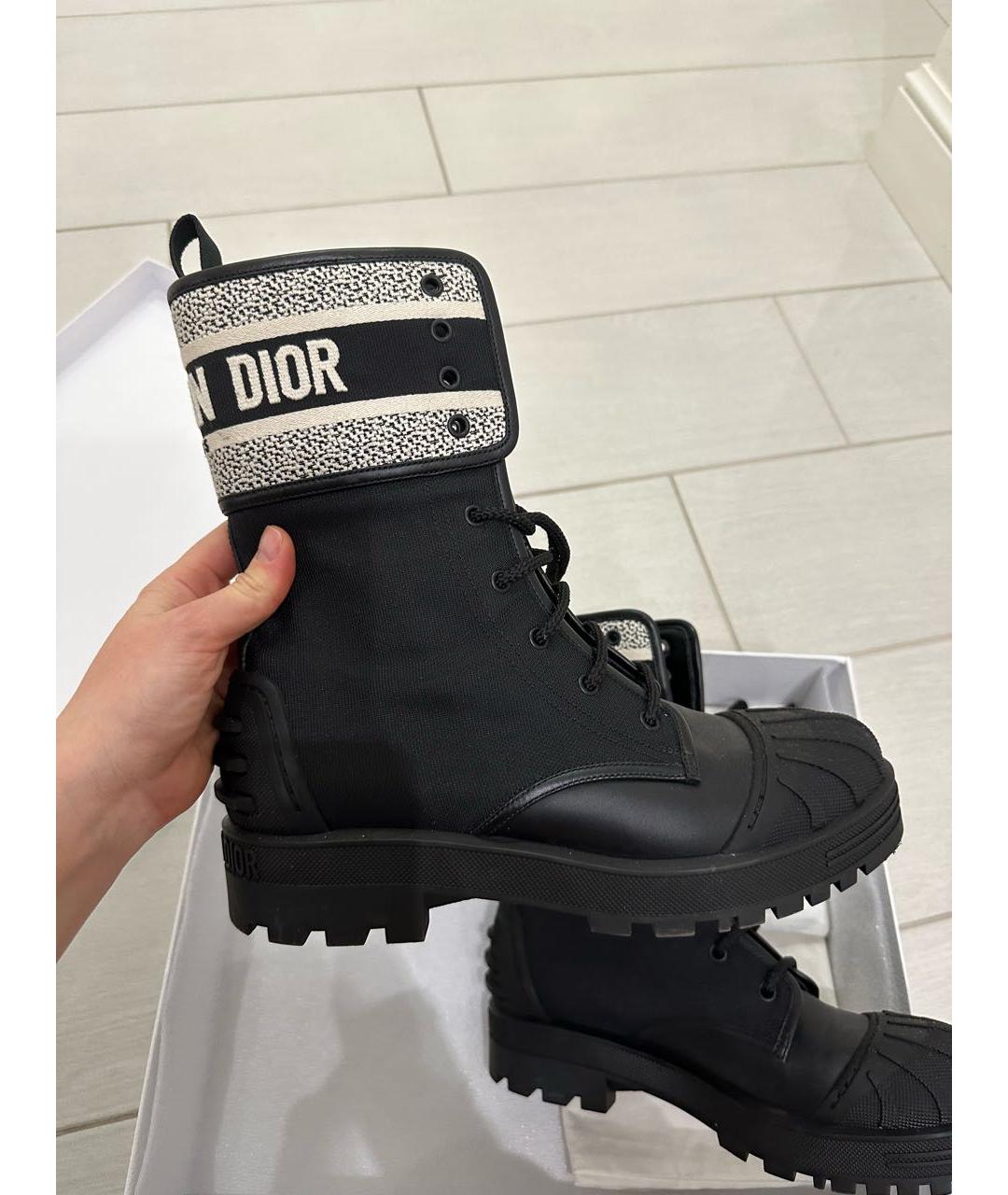 CHRISTIAN DIOR Черные кожаные ботинки, фото 8