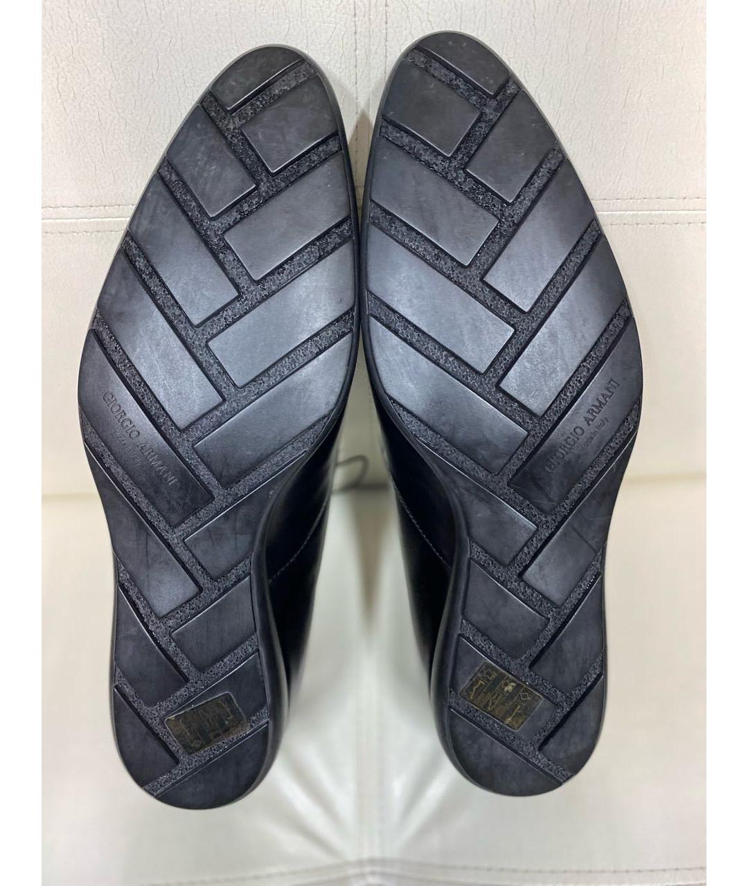 GIORGIO ARMANI Черные кожаные низкие ботинки, фото 5