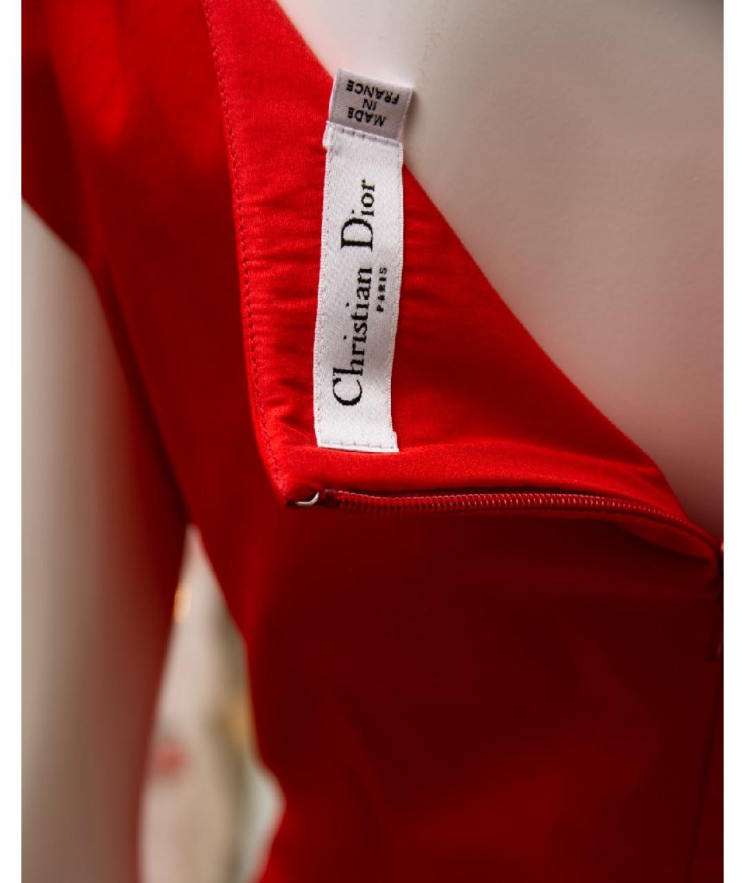 CHRISTIAN DIOR Красное хлопковое платье, фото 4
