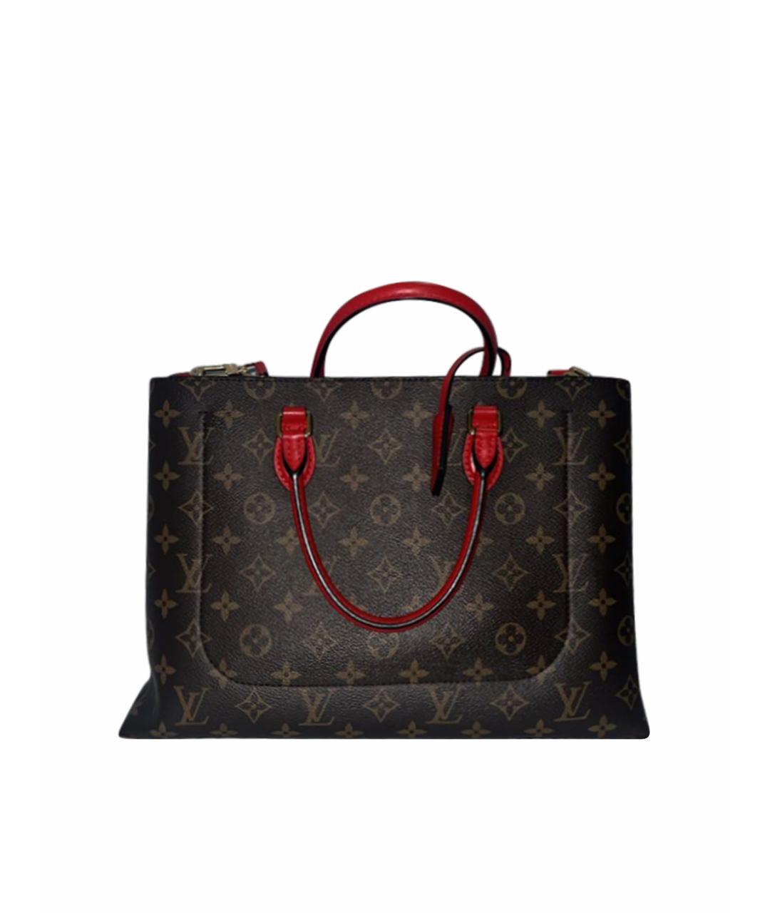 LOUIS VUITTON Коричневая кожаная сумка с короткими ручками, фото 1